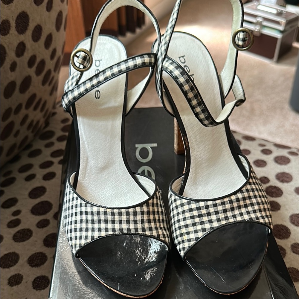 Bebe Black and White Heels with Timeless Charm